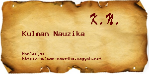 Kulman Nauzika névjegykártya